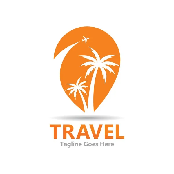 Набор Логотипа Оформления Векторной Иконки Туристического Агентства — стоковый вектор