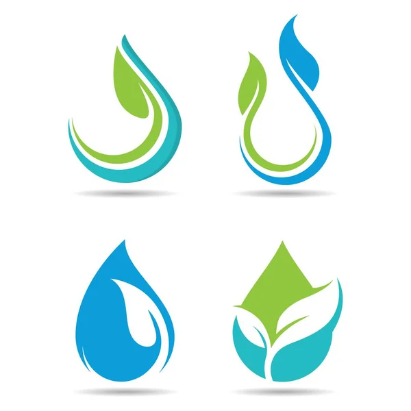 stock vector ecology waterdrop logo vector icon illustration design 