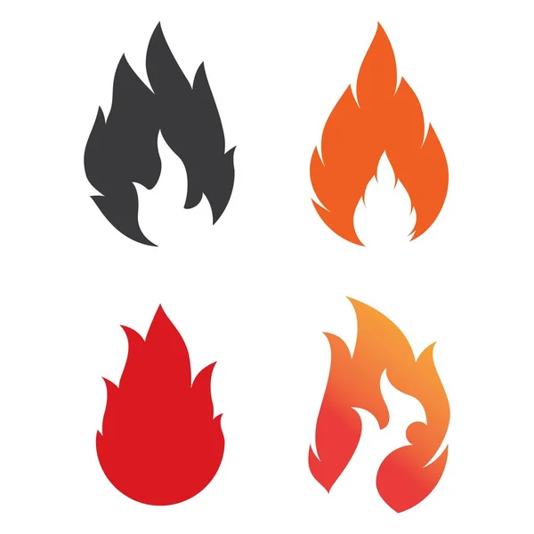 Foc Flacără Logo Șablon Vector Pictogramă Conceptul Logo Ulei Gaz — Vector de stoc