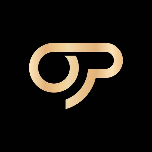 Počáteční Zlatý Písmeno Logo Vektorové Ikony Ilustrace Černém Pozadí Design — Stockový vektor