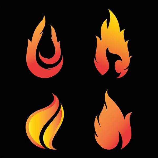 Foc Flacără Logo Șablon Vector Pictogramă Conceptul Logo Ulei Gaz — Vector de stoc