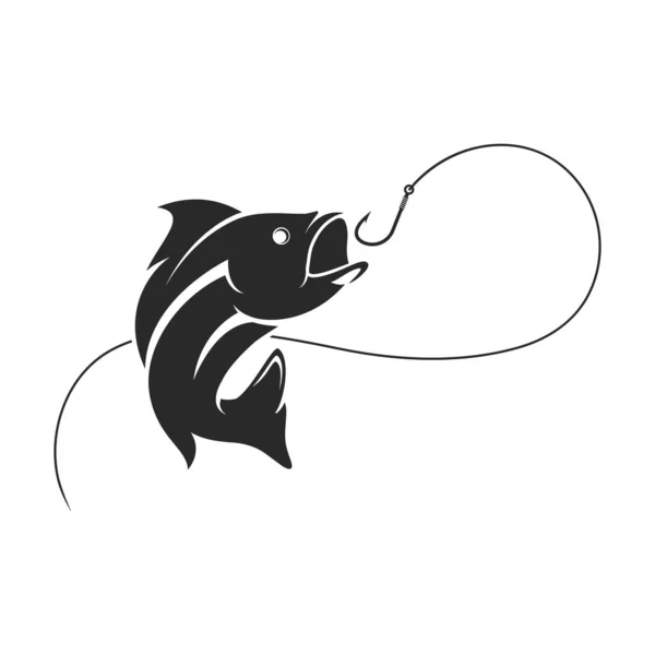 Logotipo Pesca Para Diseño Ilustración Icono Del Vector Del Club — Vector de stock
