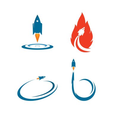 roket logosu vektör şablonu tasarımı 