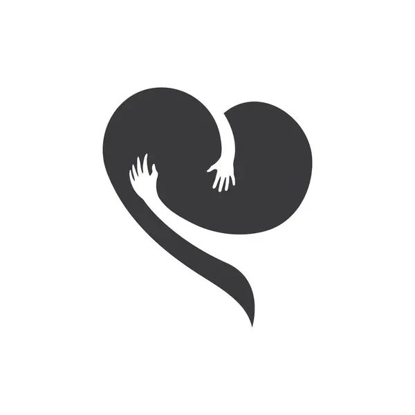 Sign Love Care Logo Vector Icon Illustration Design — Stock Vector