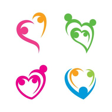 Aile bakımı logo vektör illüstrasyon tasarımının sembolü 