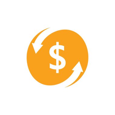 Para logosu tasarımlı finansal illüstrasyon vektörü