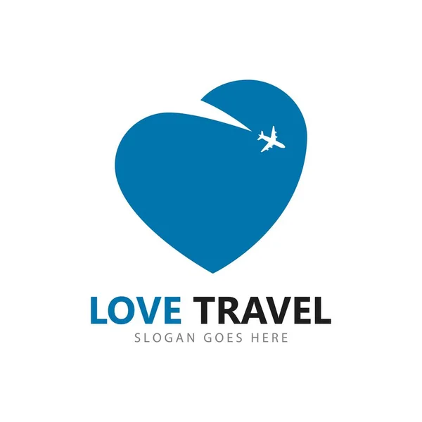 Amor Viaje Logo Vector Icono Plantilla Diseño — Archivo Imágenes Vectoriales