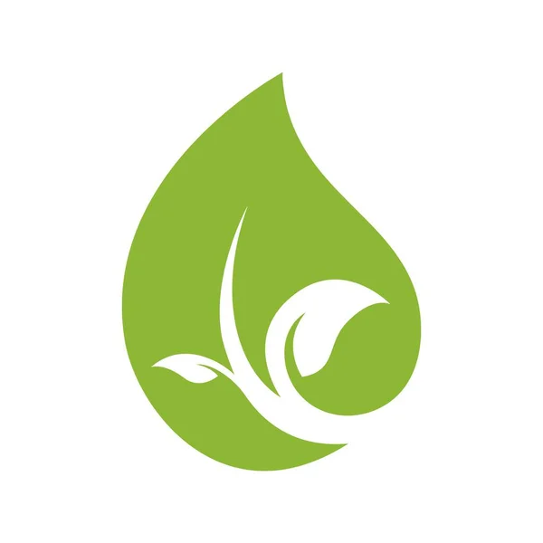 Écologie Goutte Eau Logo Vectoriel Icône Illustration Conception — Image vectorielle