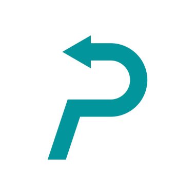 P harfi ok logo şablonu logo vektör resimleme tasarımı ile birleştirildi 