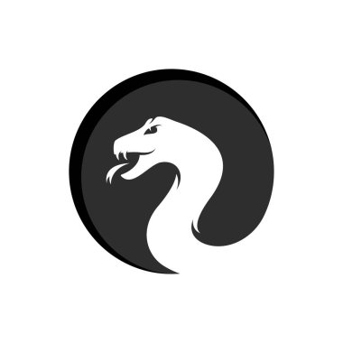 yılan logo vektör simgesi basit illüstrasyon tasarımı 