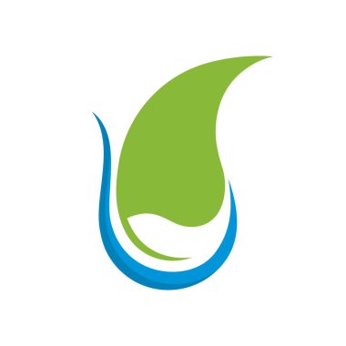 ekoloji su damlası logo vektör ikonu çizimi tasarımı