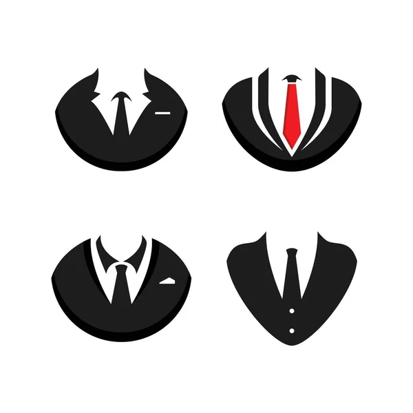 Costume Cravate Logo Vectoriel Icône Illustration Design — Image vectorielle