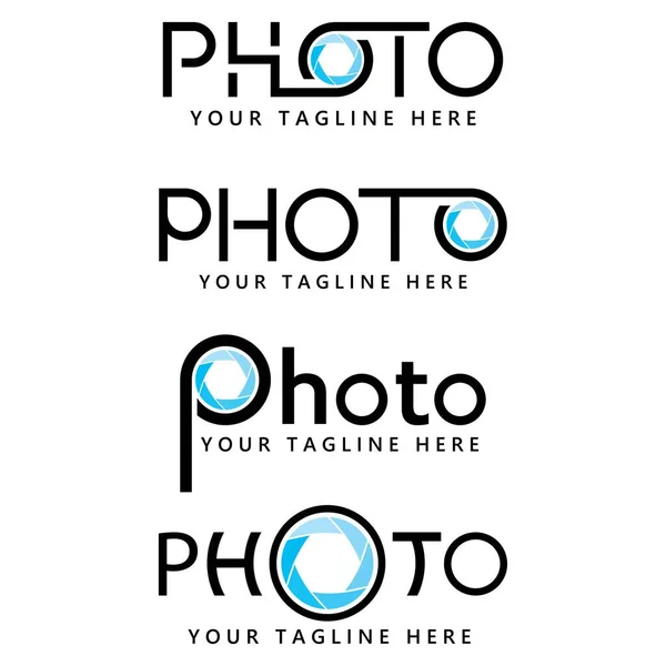 Photography Logo Template Vector Icon Illustration Design — Stock Vector