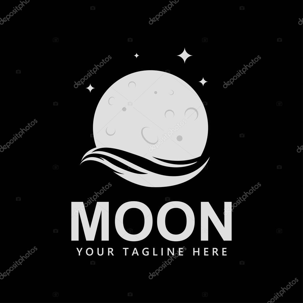 The moon shines at night vector icon illustration design