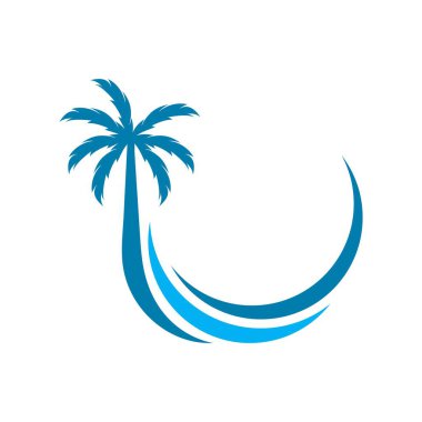 Hindistan cevizi ağacı logo şablonu vektör resimleme tasarımı 