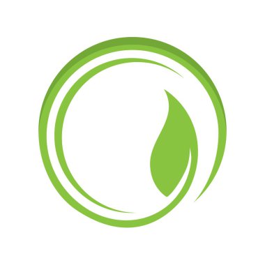 Eko yeşil yaprak logo vektör çizimi tasarımı 