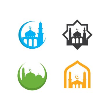 Cami Müslümanı simge vektör tasarım şablonu