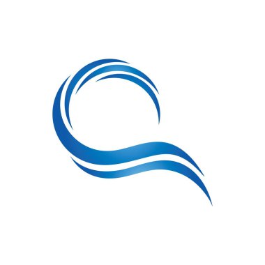 Su Dalgası Simgesi Logo Şablon çizimi tasarımı 