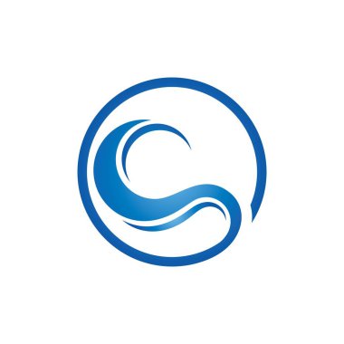 Su Dalgası Simgesi Logo Şablon çizimi tasarımı 