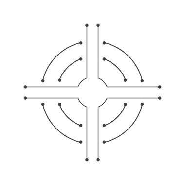 Devre teknolojisi logo şablonu çizim tasarımı vektörü 