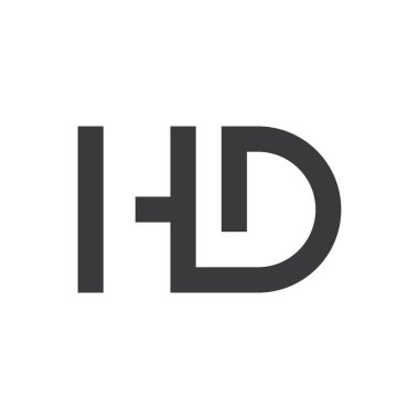 hd harfi logo vektör simgesi basit vektör çizimi tasarımı  