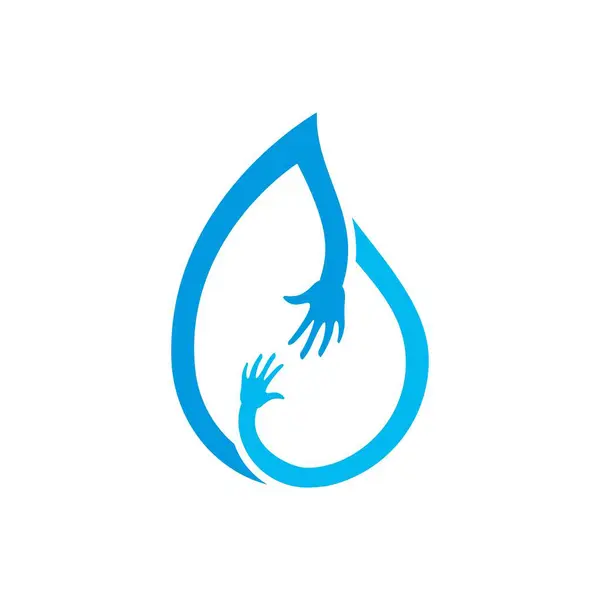 Waterverzorging Logo Water Donatie Vector Pictogram Illustratie Ontwerp Rechtenvrije Stockillustraties