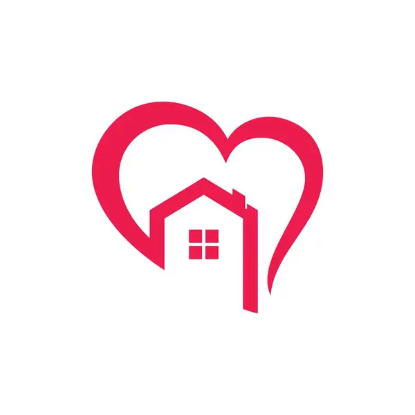 Liefde Huis Home Care Logo Eenvoudige Pictogram Illustratie Ontwerp Stockvector