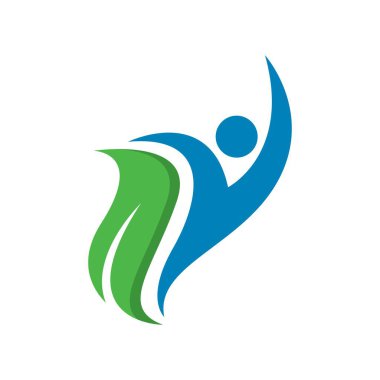 İnsanlar doğa logo vektör illüstrasyon tasarımını seviyor 