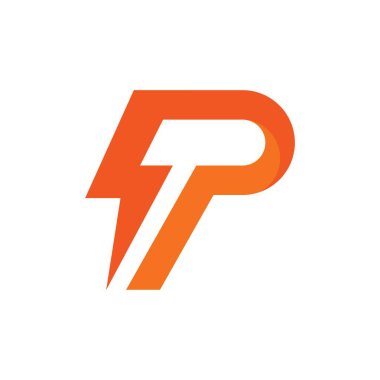 Gök gürültüsü logo vektör resimleme tasarımı olan p harfi