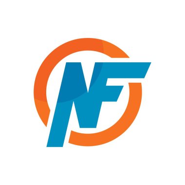 nf harfi logo vektör illüstrasyon tasarımı 