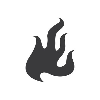 Ateş alevi logosu ikon çizim tasarımı işareti 