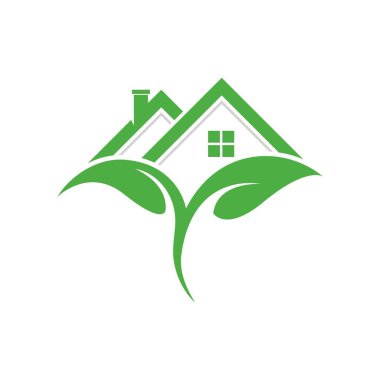 Çevre dostu ev logosu vektör illüstrasyon tasarımı 