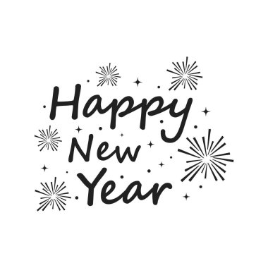 Mutlu yıllar tipografi vektör illüstrasyon tasarımı.