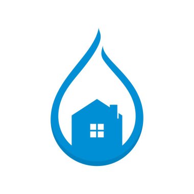 Su Evi logo vektör resimleme tasarımı işareti 