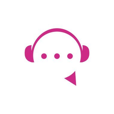 müzik sohbet logo vektör resimleme tasarımı işareti 