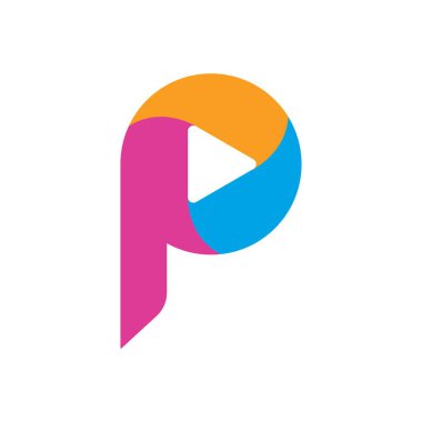 İlk harf p logosu tasarımı. P çalma logosu, müzik vektörü illüstrasyon tasarımı.