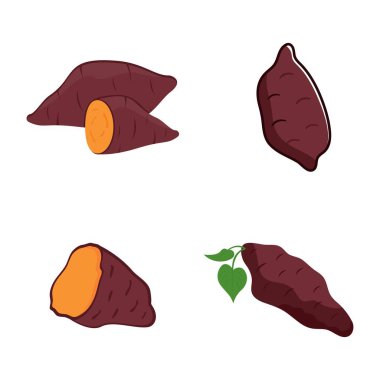 Tatlı Patates Logosu tasarımı. tatlı patates yemeği logosu, ikon tasarım.