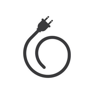 Elektrik kablosu logo tasarımı. tel logo simgesi işareti, kablo simgesi çizimi.