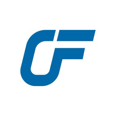 Logo simgesi tasarımı işareti. ilk logo vektör simgesi, mavi veya fo logo resimleme tasarımı.