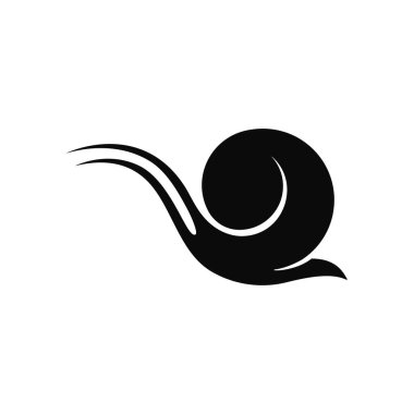 Salyangoz logosu basit tasarım. Salyangoz logosu simgesi işareti, siyah renkli logo resimli salyangoz tasarımı.