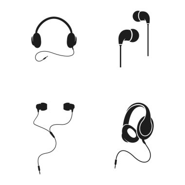 earphone logo vector icon design. headphone icon design, headset icon illustration design. clipart