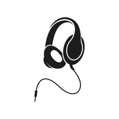 Kulaklık logosu vektör tasarımı. kulaklık simgesi tasarımı, kulaklık simgesi çizimi.