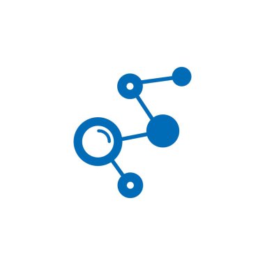 mavi molekül logo vektör resim tasarımı 