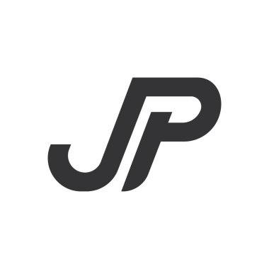 jp harfli logo vektörü. jp ilk logo harfi simge çizimi tasarımı.