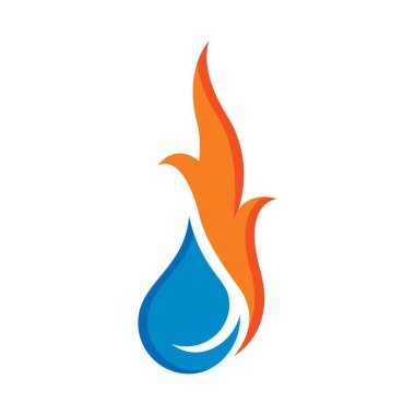 ateş ve su logosu vektör simgesi çizimi işareti.