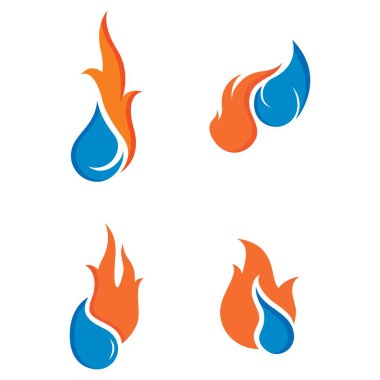 ateş ve su logosu vektör simgesi çizimi işareti.