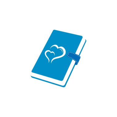 Aşk Günlüğü logo vektör simgesi. Aşk kitabı logo illüstrasyon tasarımı.