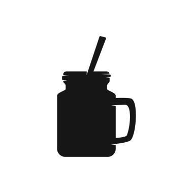 Mason kavanozu içecek vektör illüstrasyon tasarımı işareti