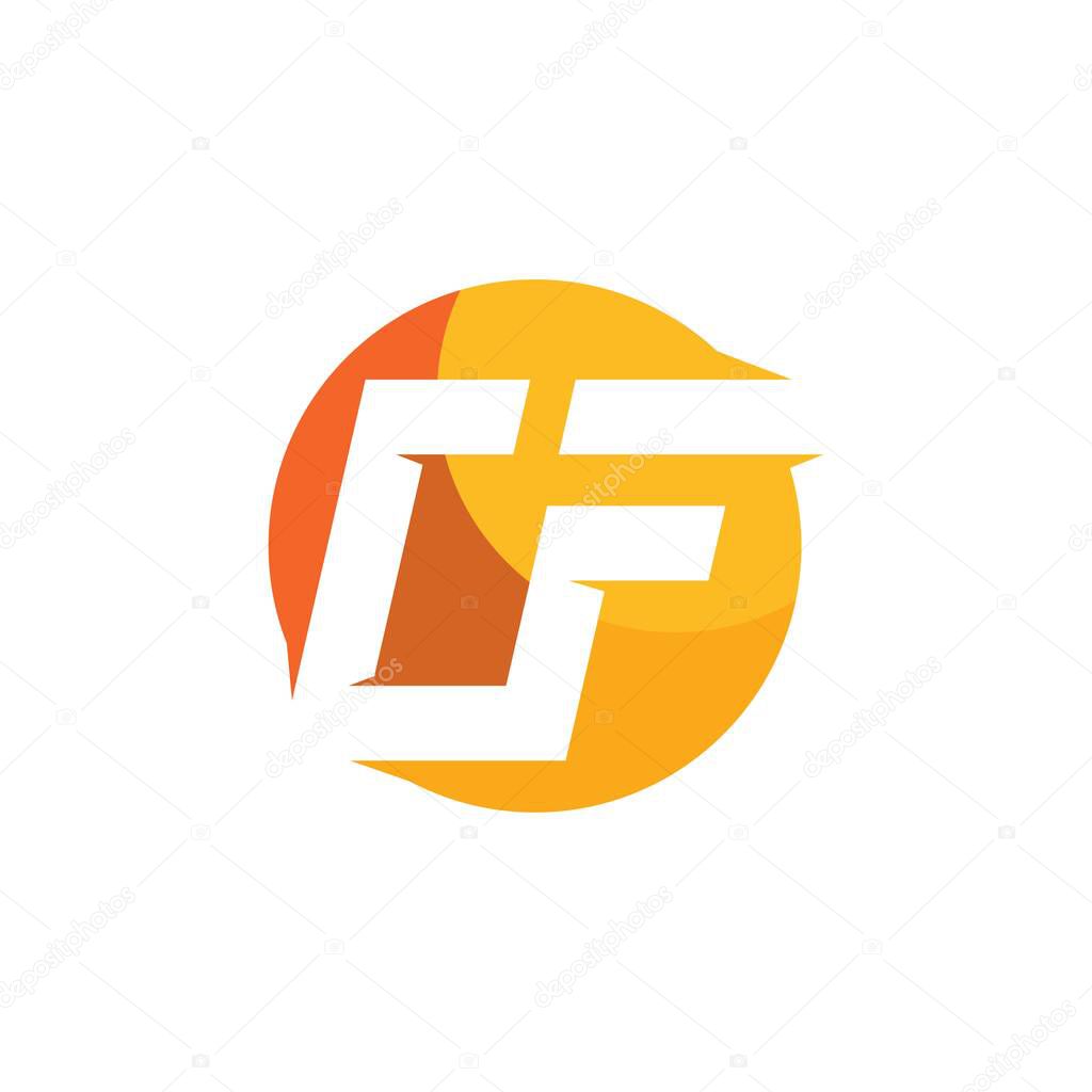 Of letter symbol with orange color logo vector illustration design.