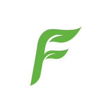 f doğa yeşil logo vektör resimleme tasarımı işareti
